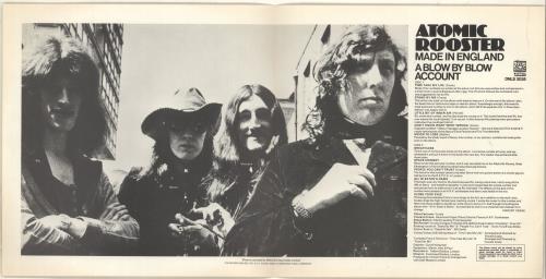 Atomic Rooster Made In England + denim sleeve & insert + red